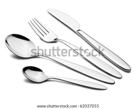 Silverware Set with Fork, Knife, and Spoons