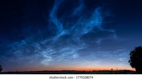silvery clouds in the sky in Poland