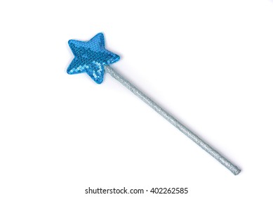 Silvery magic wand isolated on white background