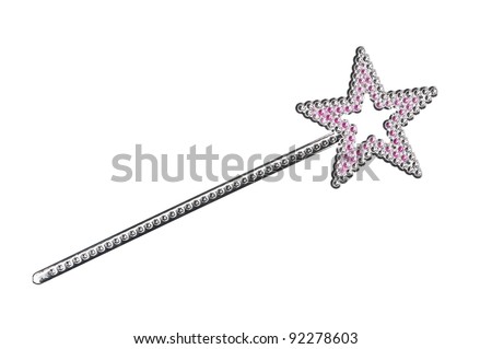 Silvery magic wand isolated on white background