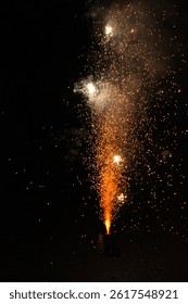 Silvester firework light smoke macro