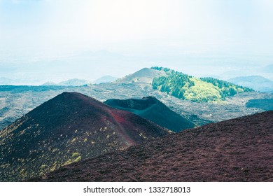 Silvestri Craters of Mount Etna, active volcano on the east coast of Sicily, Italy - Shutterstock ID 1332718013