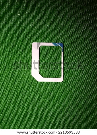 SIM card frame with green background 
