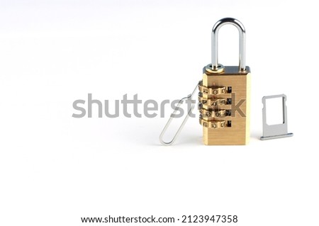 SIM card key and combination lock