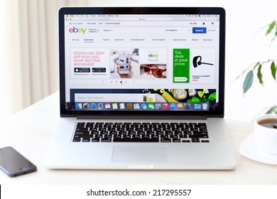 Simferopol, Russia - August 7, 2014: eBay the American company that provides services in the areas of online auctions, online shopping, instant payments.