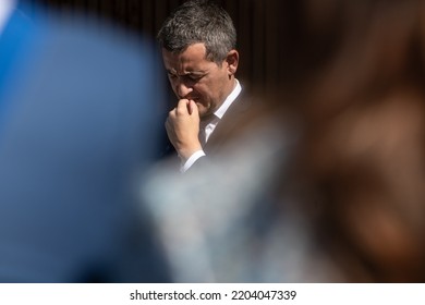 Simiane, France - 19-09-2022: Gerald Darmanin, Minister Of The Interior, Inaugurates A Video Surveillance Centre.