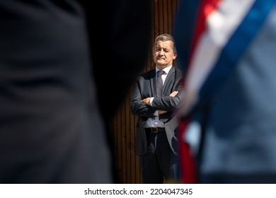 Simiane, France - 19-09-2022: Gerald Darmanin, Minister Of The Interior, Inaugurates A Video Surveillance Centre.