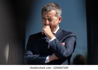 Simiane, France - 19-09-2022: Gerald Darmanin, Minister Of The Interior, Inaugurates A Video Surveillance Centre.