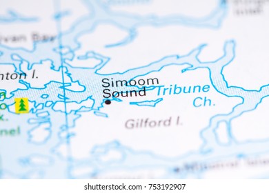 Simoom Sound. Canada On A Map.