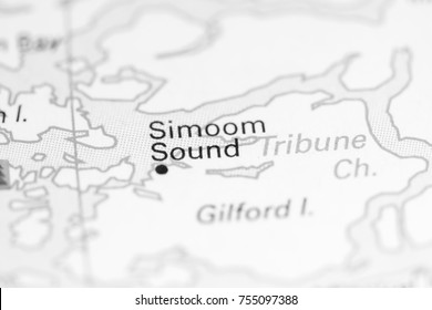 Simoom Sound. Canada On A Map.