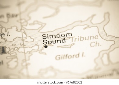 Simoom Sound. Canada On A Map.