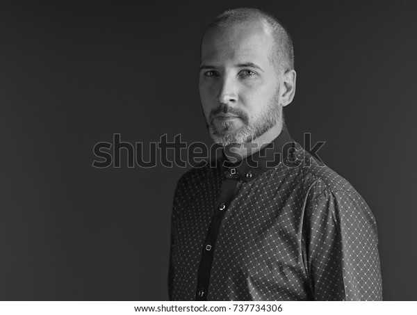 Simparichny Man Short Gray Hair Monochrome Stock Photo Edit Now