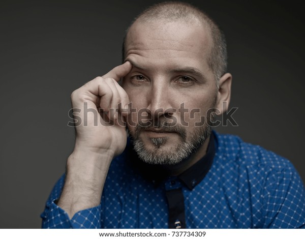 Simparichny Man Short Gray Hair Closeup Stock Photo Edit Now