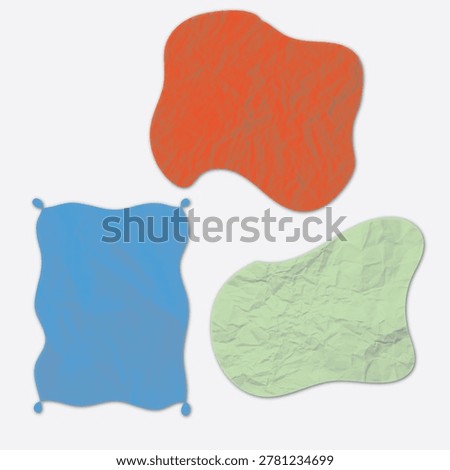 Simple abstract design with three irregular colored shapes blending smoothly for modern graphic use.