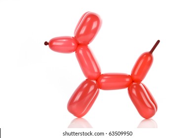 Simple Balloon Animal Dog On White