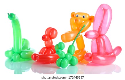 Simple Balloon Animals, Isolated On White