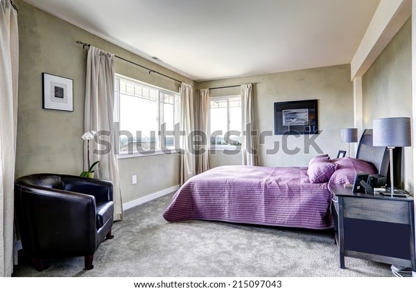 Simple Bedroom Interior Light Grey Tones Stock Photo Edit