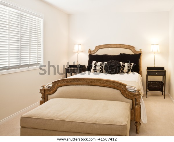 Simple Bedroom Layout Inside Home Royalty Free Stock Image