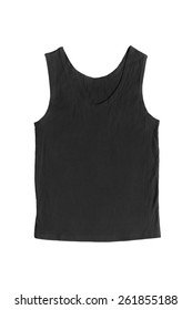Simple black tank top isolated over white
