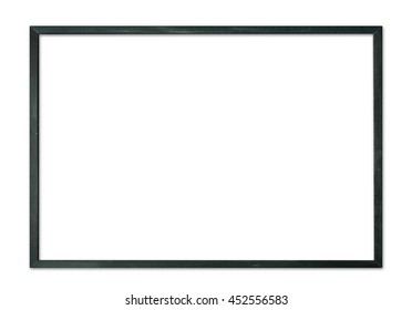Simple Black Thin Wooden Picture Frame Border For Modern Wall Isolated On White Background
