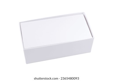 Simple blank empty white closed box packaging for smartphone mobile phone, unbranded generic container top, object isolated on white background, cut out, nobody. Stylish simple design mockup, branding - Shutterstock ID 2365480093