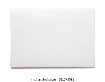Simple blank white envelope isolated, front view - Shutterstock ID 581595592