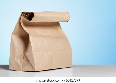 Simple Brown Paper Bag For Lunch Or Food On Table