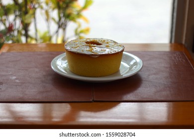 Simple cake on the table