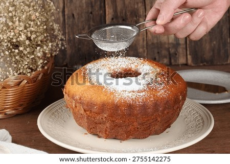 Simple cake prepared for coffee