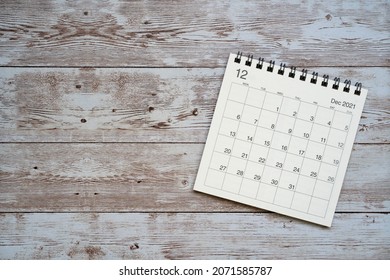 A simple calendar of December in 2021. - Shutterstock ID 2071585787