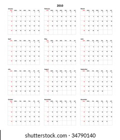 4,995 2010 calendar year Images, Stock Photos & Vectors | Shutterstock