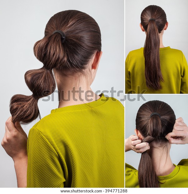 Simple Casual Hairstyle Long Hair Pony Stock Photo Edit Now