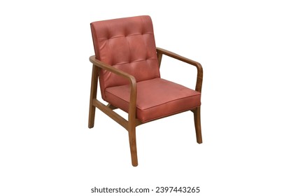 Simple chairs from front and side view isolated on white background.