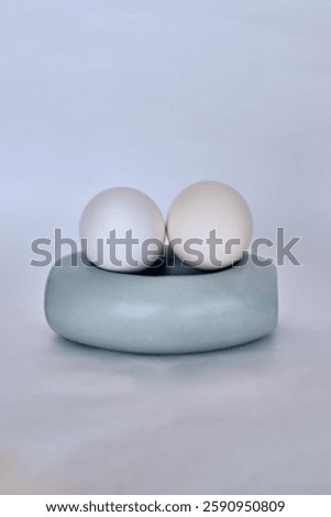 simple composition of the bawl and the eggs