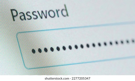 Simple computer display enter your password box prompt, username, user credentials data input, laptop monitor closeup, technology, authentication, cyber security, safety abstract concept, log in