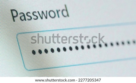 Simple computer display enter your password box prompt, username, user credentials data input, laptop monitor closeup, technology, authentication, cyber security, safety abstract concept, log in