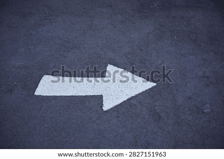 The simple contrast between the white paint and the dark asphalt texture creates clear, straightforward directional cues.