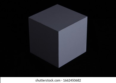 Simple Cube On Solid Black Background