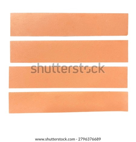 A simple design featuring three bright orange horizontal stripes arranged evenly in a stack. Clean and minimalist layout for use in graphics, logos, or abstract patterns.
