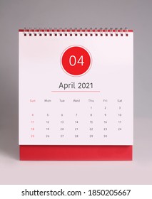 Simple Desk Calendar For April 2021