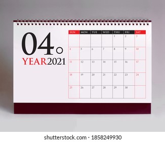 Simple Desk Calendar For April 2021