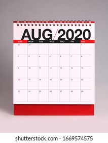 Simple Desk Calendar For August 2020
