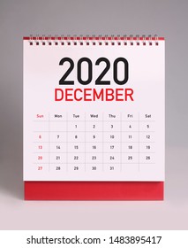 Simple Desk Calendar For December 2020
