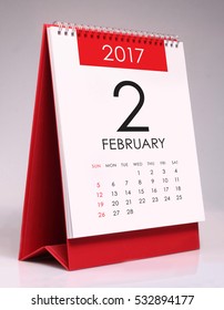 Simple Desk Calendar For February 2017