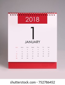 Simple Desk Calendar For January 2018