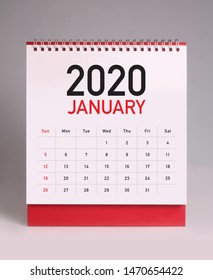 Simple Desk Calendar For January 2020
