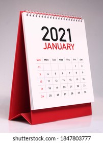 Simple Desk Calendar For January 2021