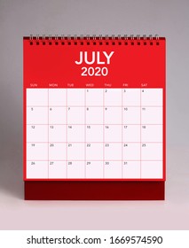 Simple Desk Calendar For July 2020
