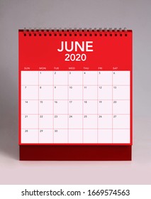 Simple Desk Calendar For  June 2020
