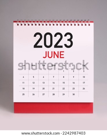 Simple desk calendar for June 2023